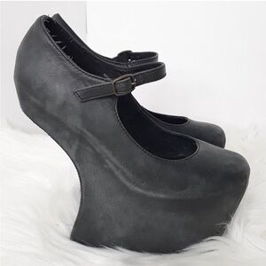 JEFFREY CAMPBELL Night WALK Black High Platforms